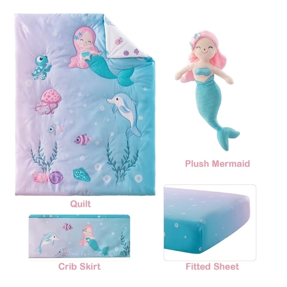 Other - Mermaid Themed Crib Bedding Set